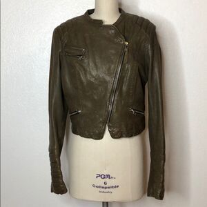 Mackage leather motorcycle distressed jacket L